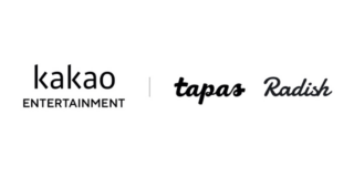 Logos for Kakao Entertainment Tapas and Radish against a white backdrop.